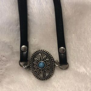 Turquoise sun emblem choker